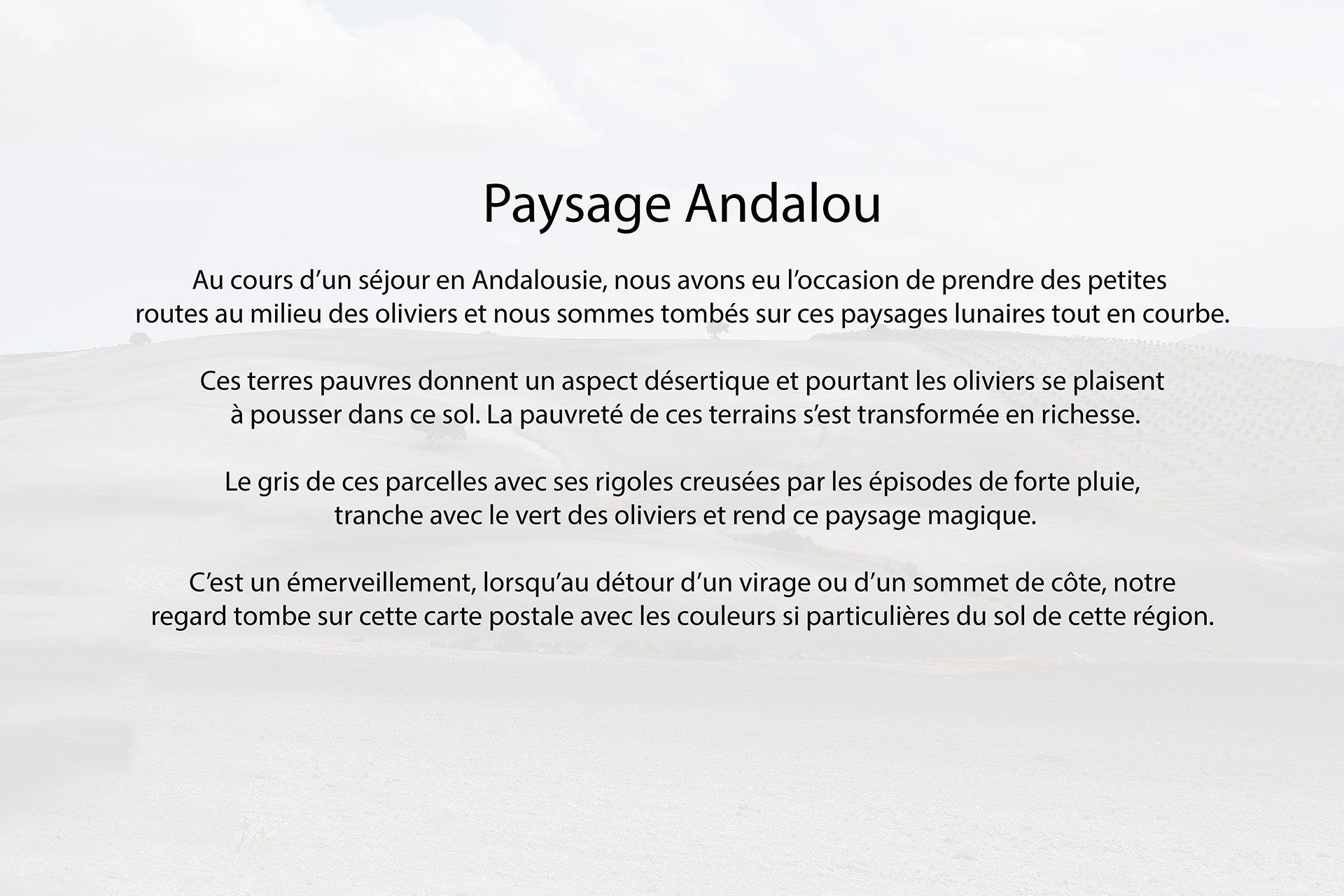 Paysage Andalou 11 Texte de la série